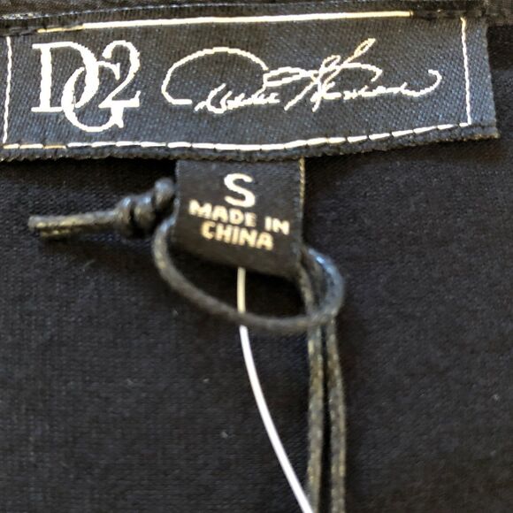 DG2 Diane Gilman Black Surplice Blouse,with sheer long sleeves size Small - Picture 5 of 5